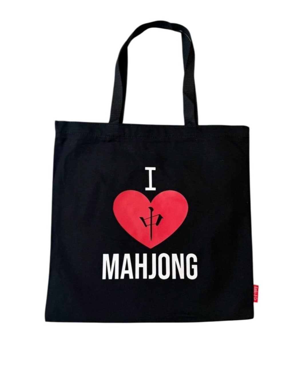 I Heart Mahjong Black Tote Bag